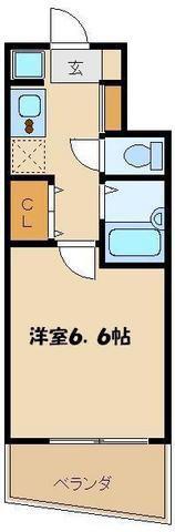 グランピア調布八雲台(1K/2階)の間取り写真