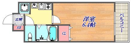 プレサンス神戸三宮(1K/7階)の間取り写真