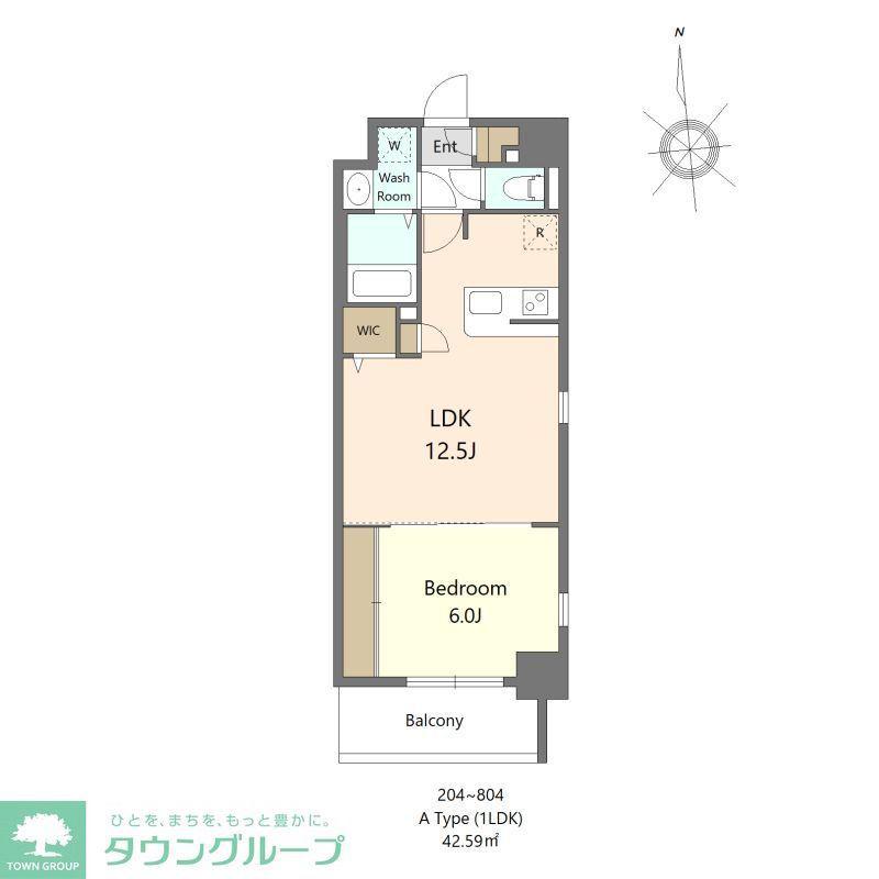 S-RESIDENCE大濠公園ACHIEVE(1LDK/6階)の間取り写真