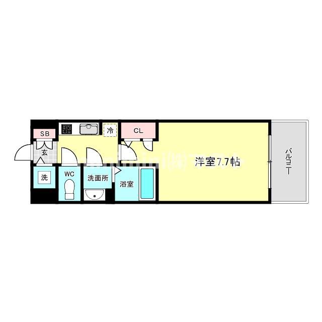 S-RESIDENCE難波大国町DOMINA(1K/8階)の間取り写真
