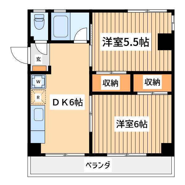 滝口マンション(2DK/3階)の間取り写真