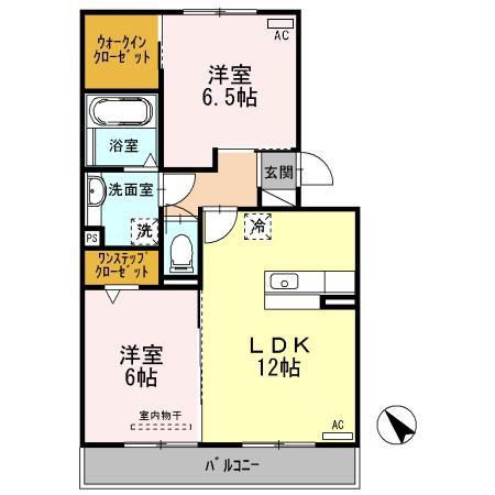 レグルス ボーグ(2LDK/3階)の間取り写真