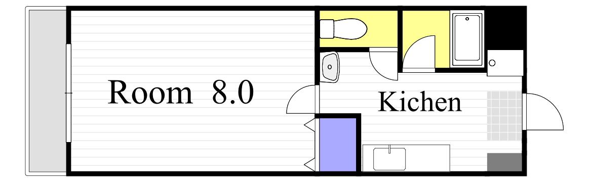 レジデンス田町(1K/2階)の間取り写真