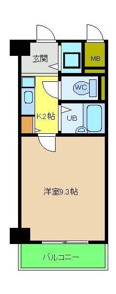 パルファン梅北(1K/3階)の間取り写真