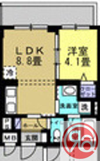 リアライズ長居公園通(1LDK/1階)の間取り写真