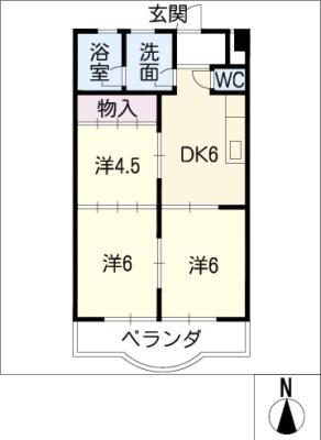 FIFTH AVE(3DK/2階)の間取り写真