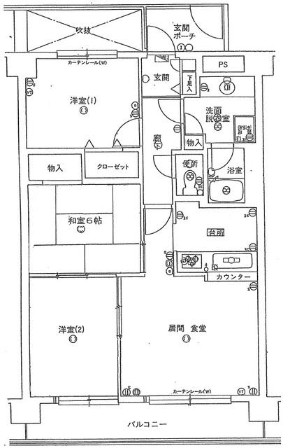 インテリジェントスクエア壱番館(3LDK/2階)の間取り写真