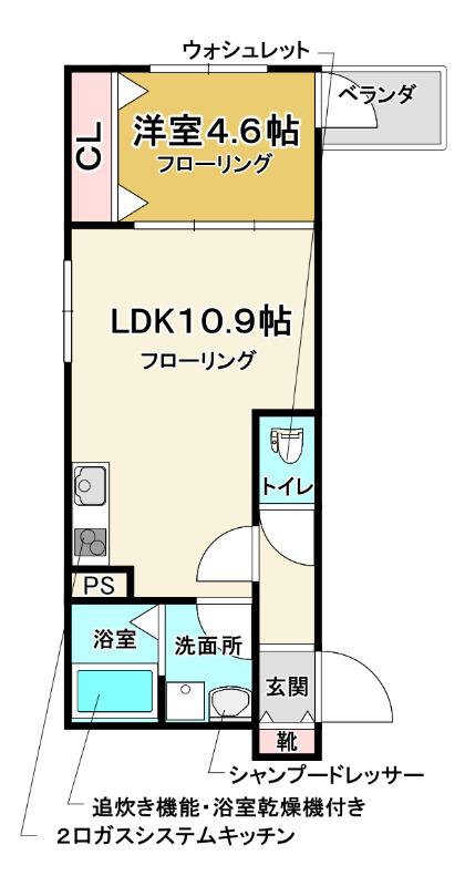 LE COCON(1LDK/1階)の間取り写真