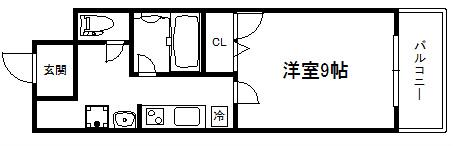 アスヴェル京都東堀川(1K/1階)の間取り写真