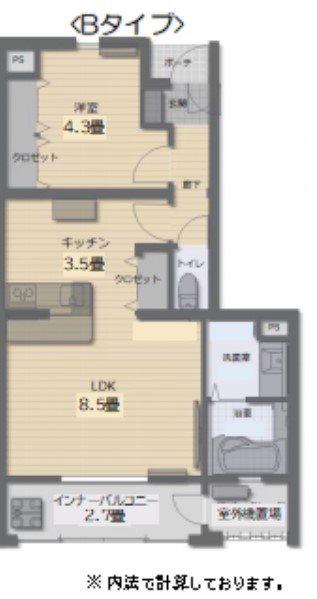 FIGARO(1LDK/4階)の間取り写真