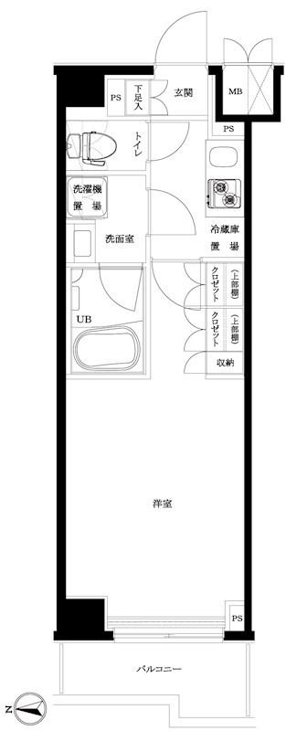 ルーブル川崎八番館(1K/5階)の間取り写真