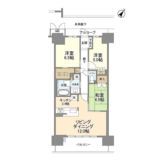 大阪ベイレジデンス(3LDK/13階)の間取り写真