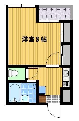 アイルおおうら(1K/2階)の間取り写真