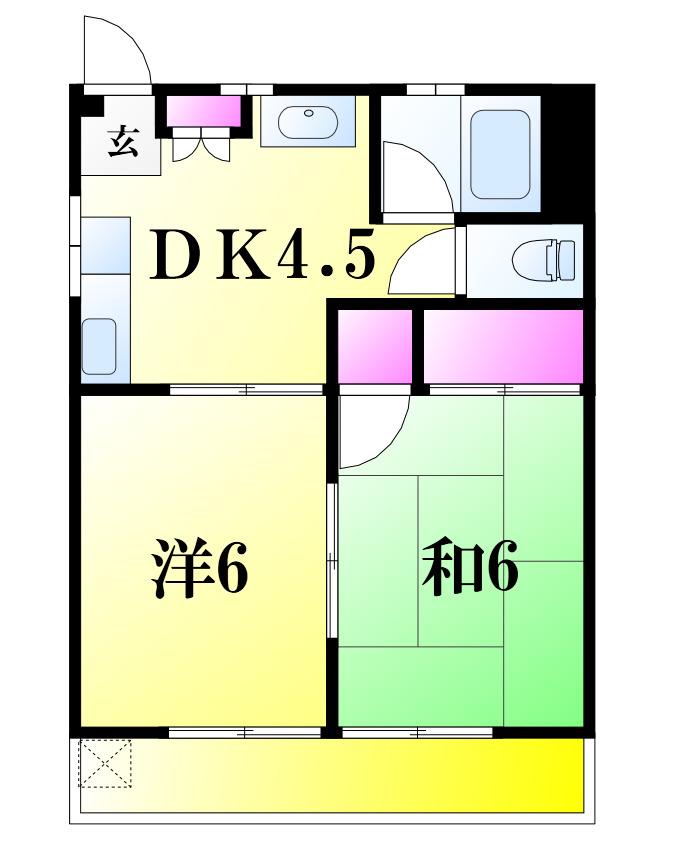 齊藤マンション(2K/3階)の間取り写真