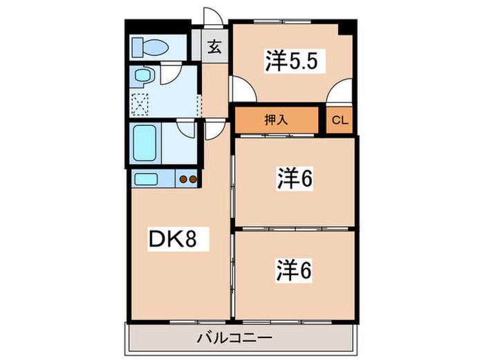 グレース奥津(3DK/1階)の間取り写真