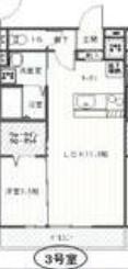 オークビレッジ(1LDK/3階)の間取り写真