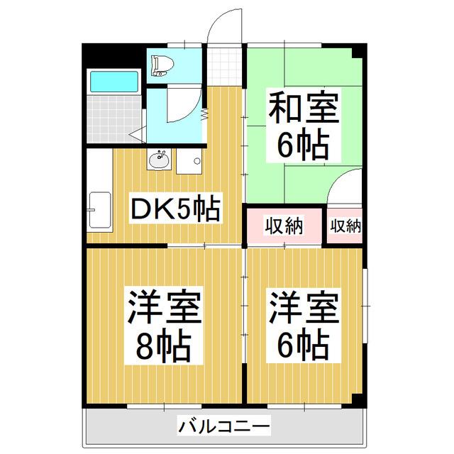 REVERIE(3DK/2階)の間取り写真