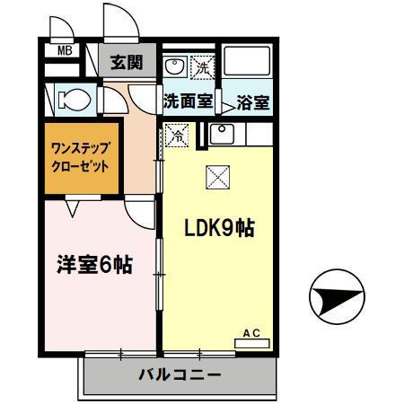 フェリア佐用岡(1LDK/1階)の間取り写真