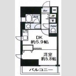 デュオ・スカーラ西新宿II(1DK/4階)の間取り写真