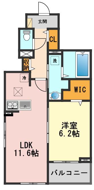 ミル タンドレス(1LDK/1階)の間取り写真