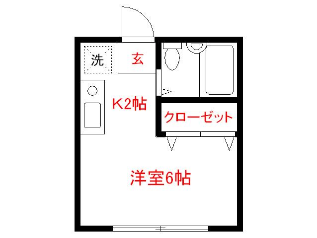クリスタルハイツ5(1K/1階)の間取り写真
