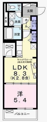 アンジュ(1LDK/4階)の間取り写真