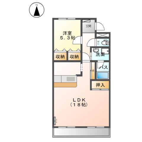メゾンドカパーニュA(1LDK/2階)の間取り写真