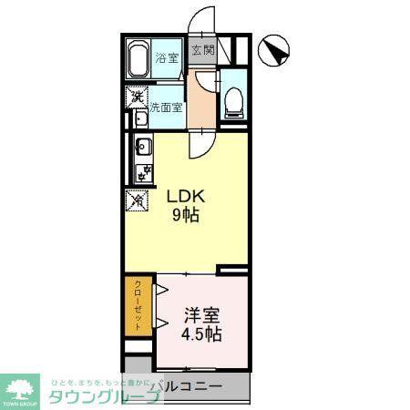 セレスティア白子 I(1LDK/3階)の間取り写真