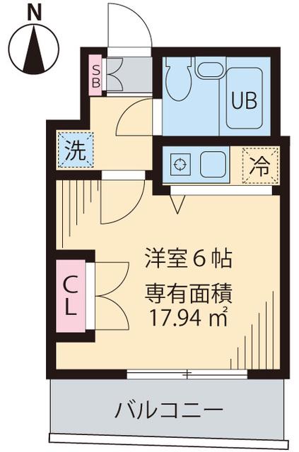 ベイステート安間(ワンルーム/7階)の間取り写真
