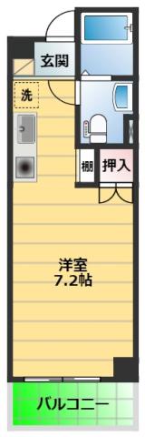 ウィステリア伍番館(ワンルーム/3階)の間取り写真