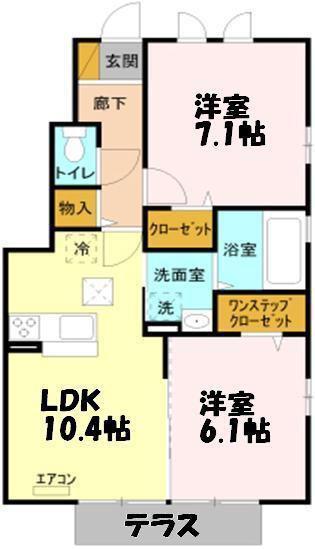 DANDELION B(2LDK/1階)の間取り写真
