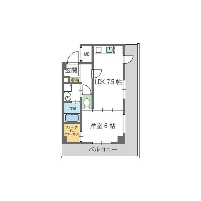 TSカーサSECONDO(1LDK/4階)の間取り写真