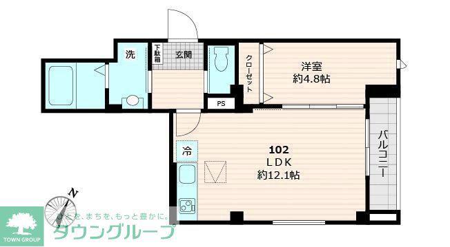 ビアンカ フォレ(1LDK/1階)の間取り写真