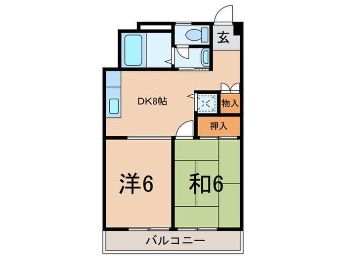 アドバンス和光(2DK/4階)の間取り写真