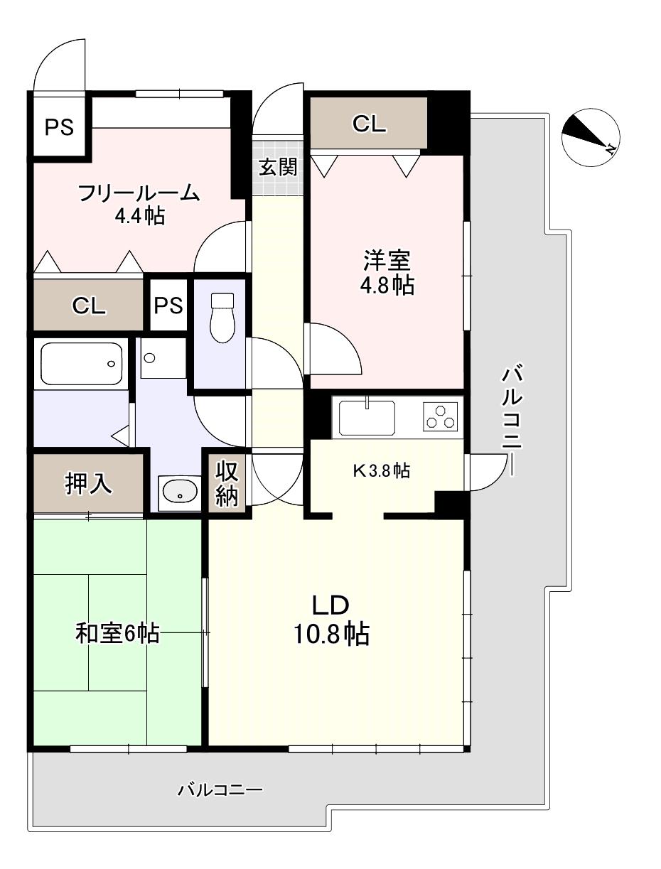 ファミールタワープラザ岡山イーストタワー(2SLDK/5階)の間取り写真