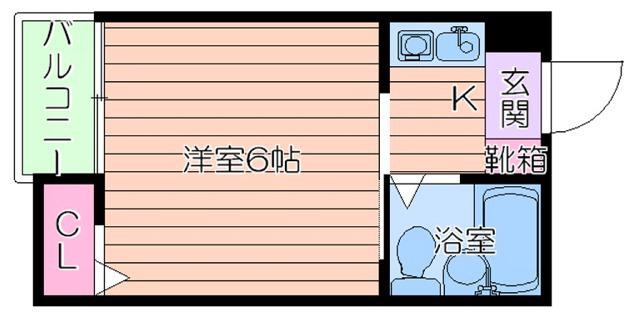 サンシティアイランドII(1K/2階)の間取り写真