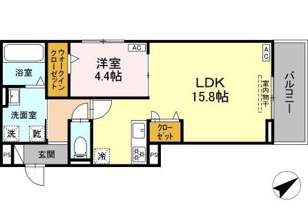 ルヴィータ川名(1LDK/2階)の間取り写真