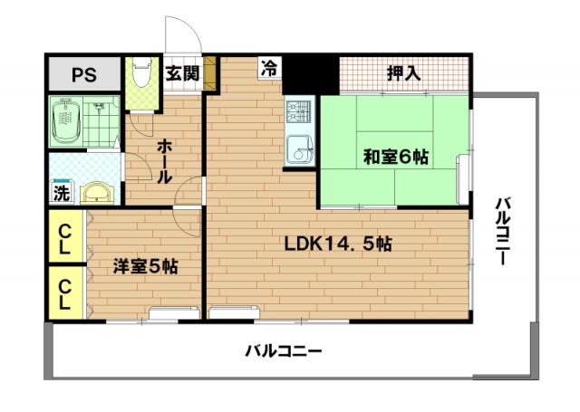 パークプラザ鷹取(2LDK/9階)の間取り写真
