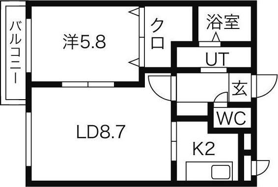 ウィステリアI(1LDK/3階)の間取り写真