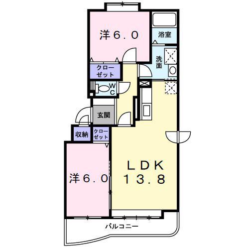 ラルゴプラジャ壱番館(2LDK/1階)の間取り写真