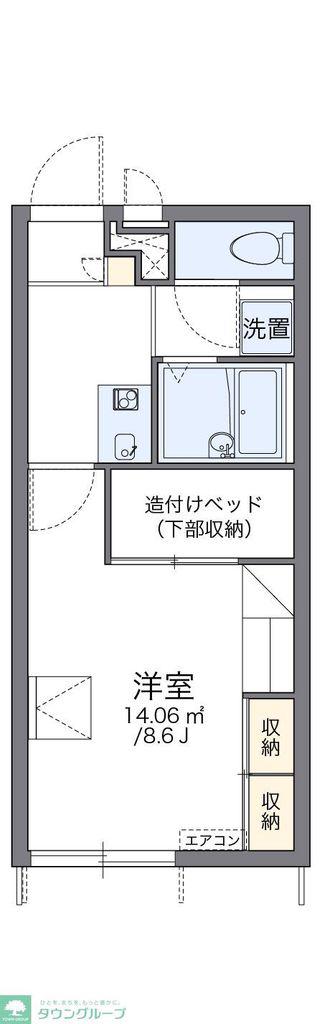 レオパレスアヴァンガルデ(1K/1階)の間取り写真