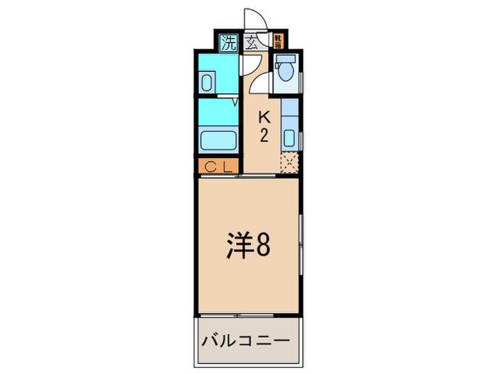 イーストバリュー弦巻(1K/4階)の間取り写真