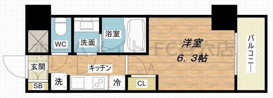 プレサンス難波クチュール(1K/7階)の間取り写真