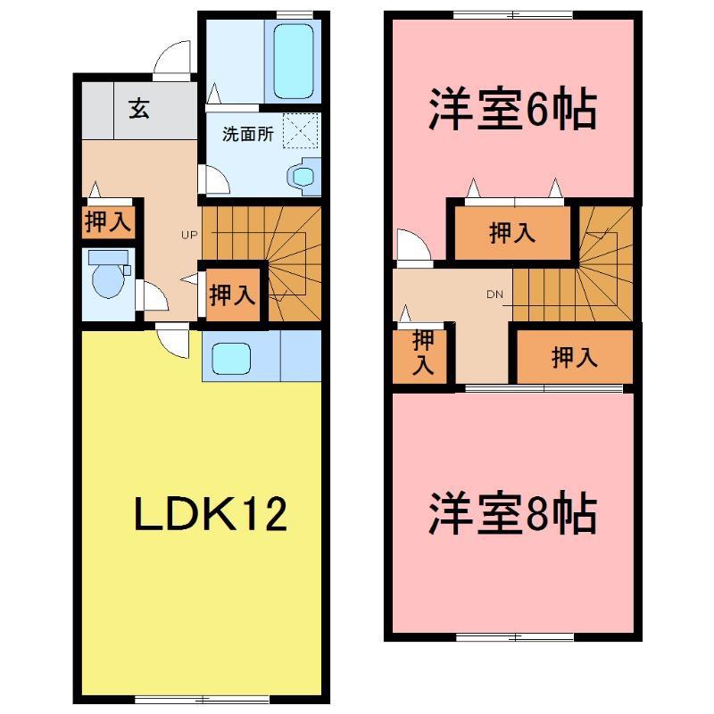 ハイロード21(2LDK/1階)の間取り写真