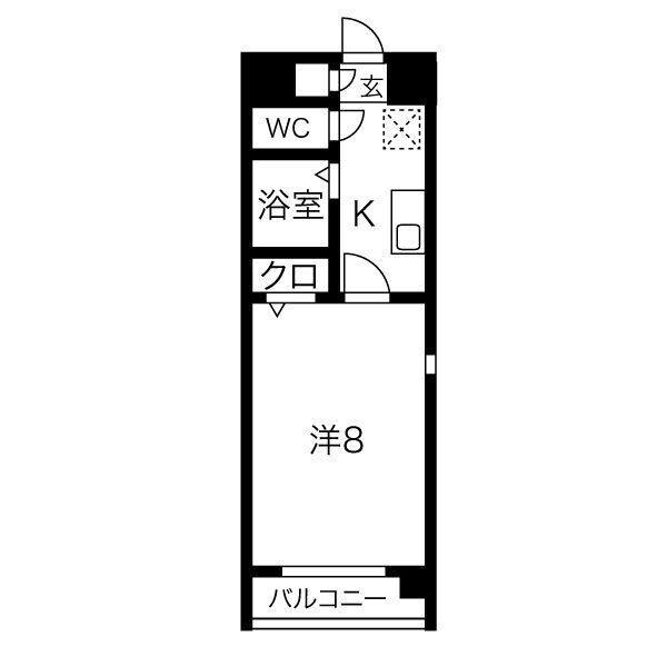 マノワール中村公園(1K/6階)の間取り写真