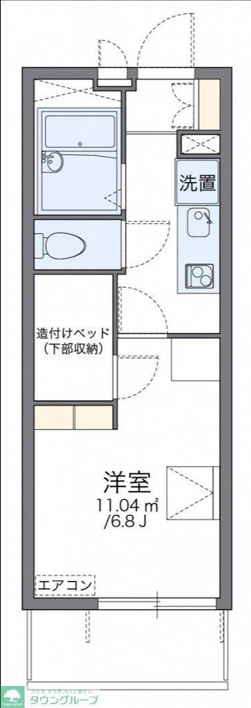 レオパレスカムラーク(1K/2階)の間取り写真