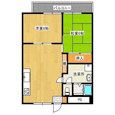 エンツォ今治(2LDK/3階)の間取り写真