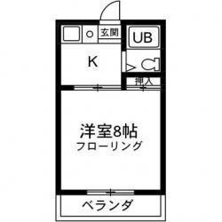 ハイツカトレア(1K/2階)の間取り写真
