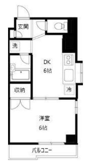 パークハイム立川(1DK/4階)の間取り写真