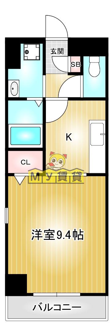 クレセール名駅(1K/5階)の間取り写真